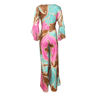 Artista Palazzo Jumpsuit - Turq/Brown