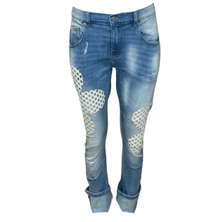 Nobu Flower Appliqué Jean - Blue