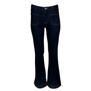 Clara Raw Denim Pocket Jean - Dark Blue