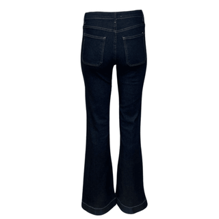 Clara Raw Denim Pocket Jean - Dark Blue