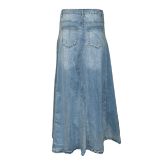 Panda Long Denim Skirt - Blue