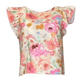 Dakota Linen Mix Print Top