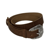 Ester Leather Belt with Buckle - Brown