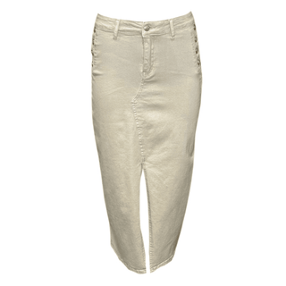 Frantic Denim Skirt - Cream Beige