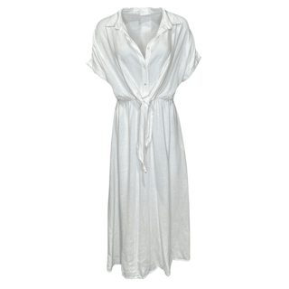 Shapiro Linen Mix Dress - White