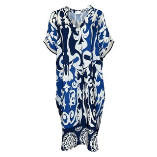 Mareisha Loose Shirt Dress - Blue