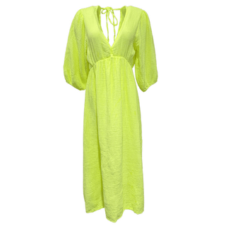 Lila Cotton Dress - Yellow Fluoro