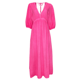 Lila Cotton Dress - Pink Fluoro