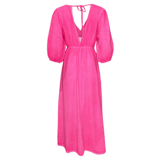 Lila Cotton Dress - Pink Fluoro