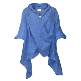 Natasha Loose Linen Tunic - Blue