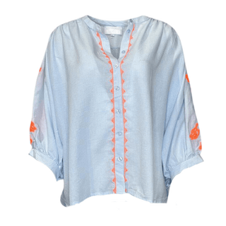 Apollo Check Shirt with Fluoro Pop - Blu