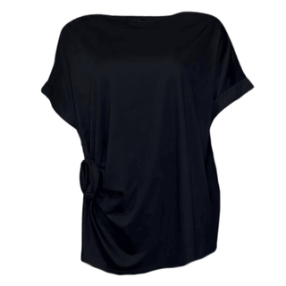 Rose Draping Top - Black
