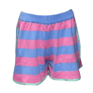 Le Mar Stripe 2 Piece Short Set- Blue/Pink