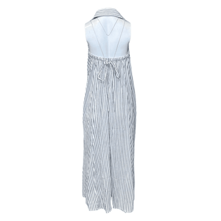 Ceremea Stripe Backless Dress - Blue/Cream