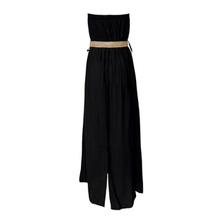 Constance Bandeau Dress with Belt - Black