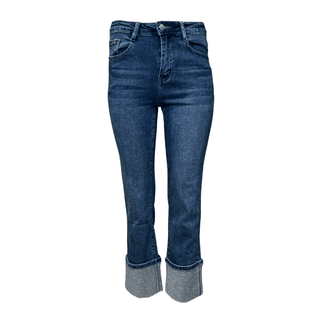 Ares Denim Turn Up Jean - Diamante Blue