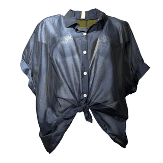 Blossom Voile Blouse - Navy