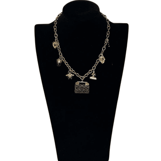 Chanel Bag Charm Necklace - Black