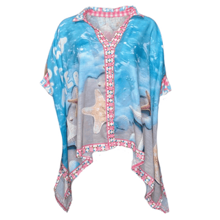 Nicolai Loose Print Shirt - Turquoise