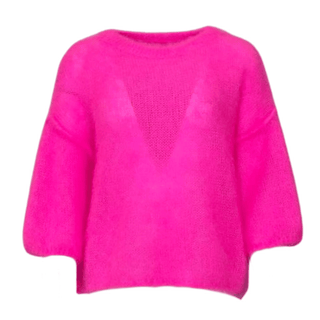 Nico Mohair Round Neck Knit - Fuchia
