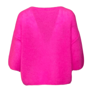 Nico Mohair Round Neck Knit - Fuchia