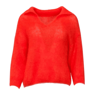 Myra Mohair Collar Knit - Orange