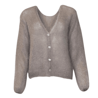 Nova Loose Mohair Cardigan  - Mink