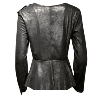 Alisa Ruffle Zip Jacket - Black