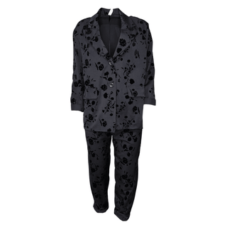 Naya Velvet Brocade Trouser Suit - Black