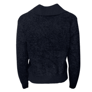 Nadia Knit Coatigan with Collar - Navy