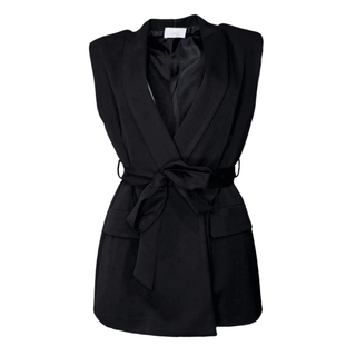 Tiger Sleeveless Suit Jacket - Black