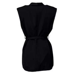 Tiger Sleeveless Suit Jacket - Black