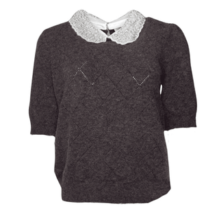 Peter Pan Collar Knit - Brown