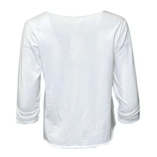White Asymmetrical 3/4 Sleeved Top