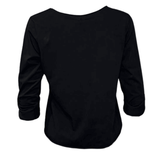 Black Asymmetrical 3/4 Sleeved Top