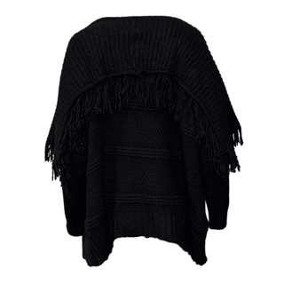 Knitted Black Poncho-style Cardi