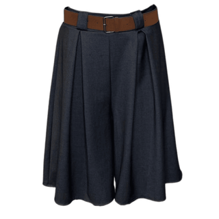 Tailored Grey Shorts with Belt