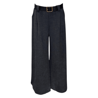 Grey Straight Leg Belted Trouser