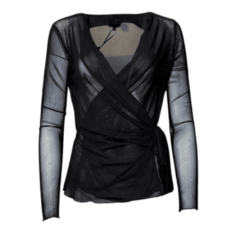 Agna Wrap Mesh Blouse