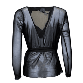 Agna Wrap Mesh Blouse