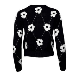 Bastelica Black Flower Cardi