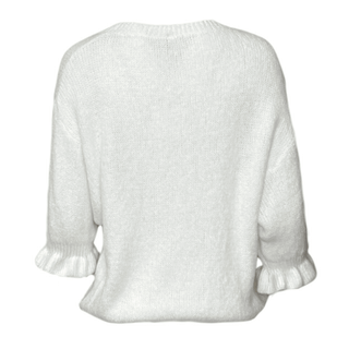 Daisy Ruffle Cuff Knit - Cream