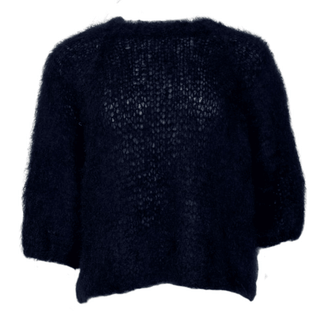 Luna Mohair Round Neck Knit - Navy