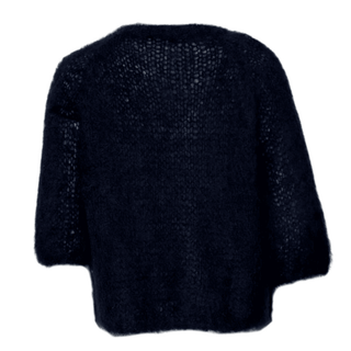 Luna Mohair Round Neck Knit - Navy