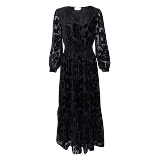 Elona Black Floral Dress