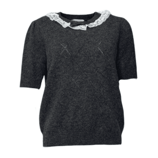 Lacey Short Sleeved Jumper - Charcoal