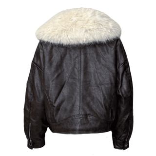 Scarlet Faux Leather Fur Bomber Jacket