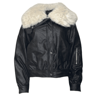Scarlet Faux Leather Fur Bomber Jacket