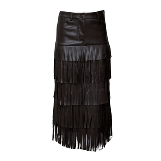 Frida Fringe Leather Skirt