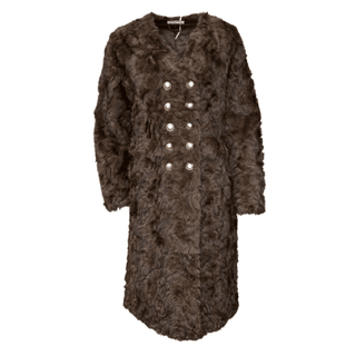 Teddy Brown Button Fur Coat